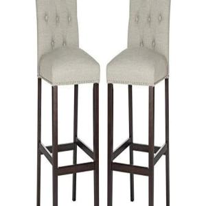 Safavieh Home Collection Norah Beige and Espresso Barstool (Set of 2)(Light Grey)