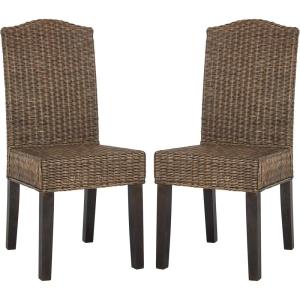 Safavieh Home Collection Odette Grey Wicker Dining Chair(Brown / Multi)