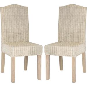 Safavieh Home Collection Odette Grey Wicker Dining Chair(White Washed)