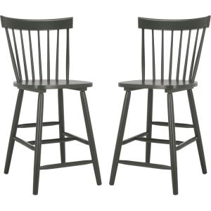 Safavieh Home Collection Providence Spindle Back White Counter 24-inch Stool (Set of 2)(Dusty Green)