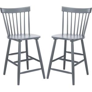 Safavieh Home Collection Providence Spindle Back White Counter 24-inch Stool (Set of 2)(Grey)