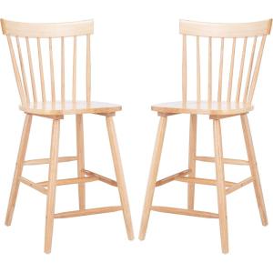 Safavieh Home Collection Providence Spindle Back White Counter 24-inch Stool (Set of 2)(Natural)