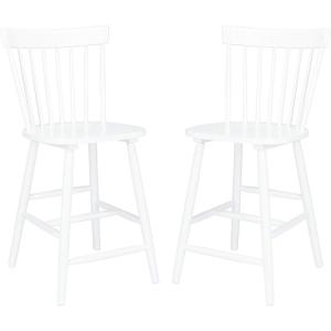Safavieh Home Collection Providence Spindle Back White Counter 24-inch Stool (Set of 2)(White)