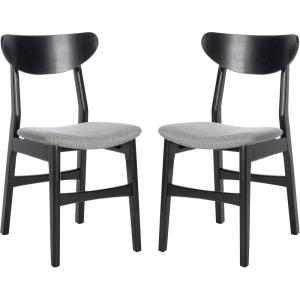 Safavieh Home Lucca Retro Natural Dining Chair, Set of 2, Wood(Black / Grey)