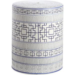 Safavieh Home Parri Blue and White Ceramic 18-inch Indoor/Outdoor Garden Stool Side Table
