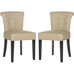 Safavieh Mercer Collection Carol Charcoal Linen Ring Dining Chair(Beige)