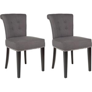 Safavieh Mercer Collection Carol Charcoal Linen Ring Dining Chair(Grey)