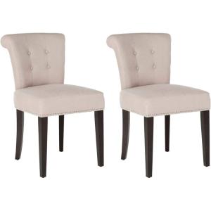 Safavieh Mercer Collection Carol Charcoal Linen Ring Dining Chair(Taupe)