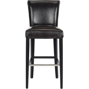 Safavieh Mercer Collection Seth Black Leather 25.9-inch Bar Stool(Brown)