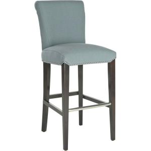 Safavieh Mercer Collection Seth Black Leather 25.9-inch Bar Stool(Sky Blue)