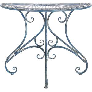 Safavieh Outdoor Collection Annalise Antique White Accent Table(Mossy Blue)