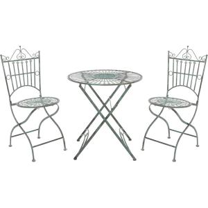 Safavieh Outdoor Collection Belen Antique Blue 3-Piece Bistro Set(Antique Dark Green)