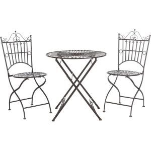 Safavieh Outdoor Collection Belen Antique Blue 3-Piece Bistro Set(Rust)
