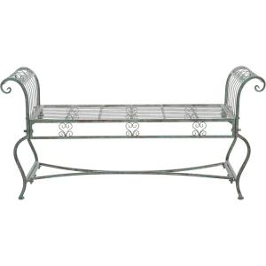 Safavieh Outdoor Collection Brielle Victorian Antique Blue Bench(Antique Dark Green)