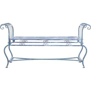 Safavieh Outdoor Collection Brielle Victorian Antique Blue Bench(Mossy Blue)