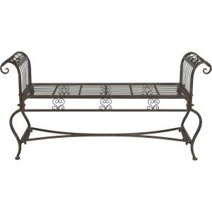 Safavieh Outdoor Collection Brielle Victorian Antique Blue Bench(Rustic Brown)