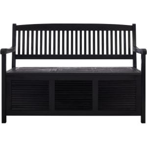Safavieh Outdoor Collection Brisbane Grey Storage Bench(Black)