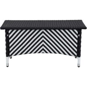 Safavieh Outdoor Collection Figueroa Black and White 4-Piece Patio Set(Black/White Chevron)