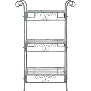 Safavieh Outdoor Collection Noreen Antique White 3 Tier Shelf(Antique Dark Green)