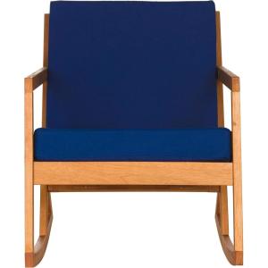 Safavieh Outdoor Collection Vernon Rocking Chair(Natural / Navy)