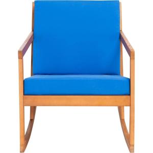 Safavieh Outdoor Collection Vernon Rocking Chair(Natural / Royal Blue)
