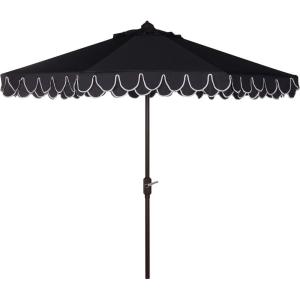 Safavieh Outdoor Elegant Valance 11-Foot Round UV Protected Umbrella(Navy/White)