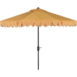 Safavieh Outdoor Elegant Valance 11-Foot Round UV Protected Umbrella(Yellow)