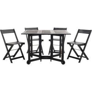 Safavieh Outdoor Living Collection Arvin 5-Piece Dining Set(Black)