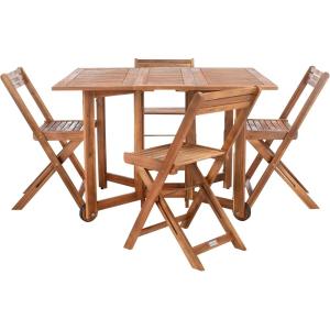 Safavieh Outdoor Living Collection Arvin 5-Piece Dining Set(Natural)