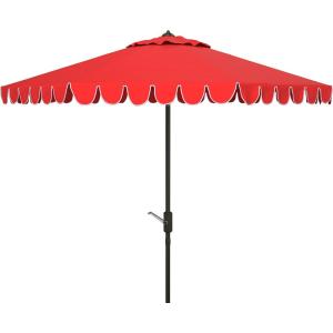 Safavieh Outdoor Venice 11-Foot Round Crank UV Protected Umbrella(Red)