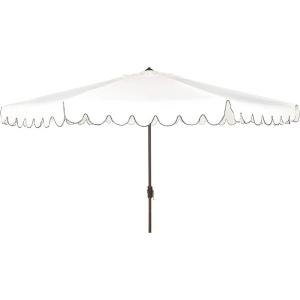 Safavieh Outdoor Venice 11-Foot Round Crank UV Protected Umbrella(White/Black)