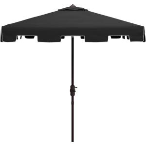 Safavieh Outdoor Zimmerman White 7’6″ Square Market UV Protected Umbrella(Black/White)