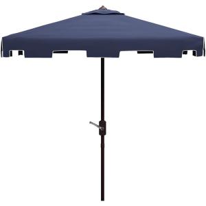 Safavieh Outdoor Zimmerman White 7’6″ Square Market UV Protected Umbrella(Navy/White)
