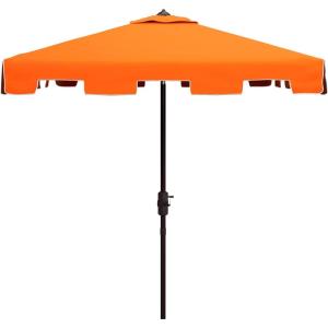 Safavieh Outdoor Zimmerman White 7’6″ Square Market UV Protected Umbrella(Orange/White)