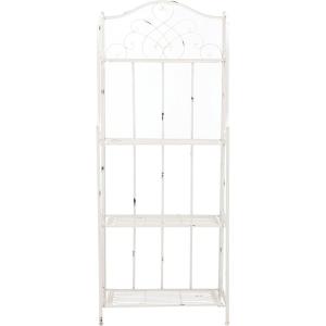 Safavieh PAT5014A Collection Amaris Rusty Orange Wrought Iron 4 Tier Outdoor Bakers Rack Shelve(Antique White)