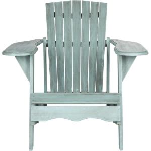 Safavieh PAT6700G Outdoor Collection Mopani Rustic Brown Side Chair(Beach House Blue)