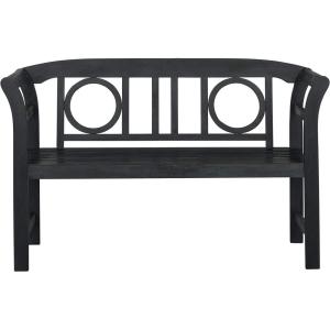 Safavieh PAT6743K Outdoor Collection Moorpark Grey 2 Seat Bench, Dark Slate Gray(Dark Slate Gray)