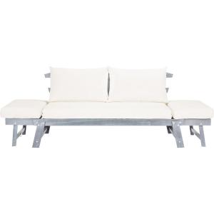 Safavieh PAT6745A Outdoor Collection Tandra Grey Modern Contemporary Daybed Day Bed(Ash Grey / Beige)