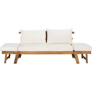 Safavieh PAT6745A Outdoor Collection Tandra Grey Modern Contemporary Daybed Day Bed(Natural / Beige)