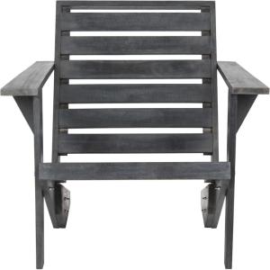Safavieh PAT6746A Outdoor Collection Lanty Teak Adirondack Side Chair(Dark Slate Gray)