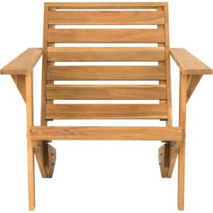 Safavieh PAT6746A Outdoor Collection Lanty Teak Adirondack Side Chair(Natural)