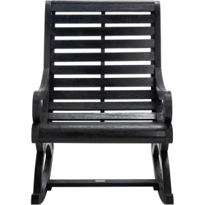 Safavieh PAT7016A Outdoor Collection Sonora Ash Grey Rocking Chair(Black)