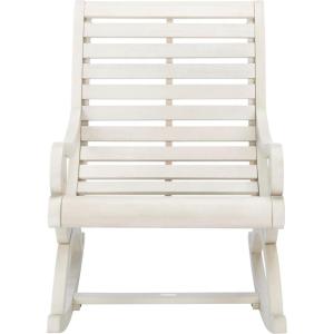 Safavieh PAT7016A Outdoor Collection Sonora Ash Grey Rocking Chair(White)