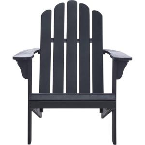 Safavieh PAT7027A Outdoor Collection Topher Teak Adirondack Chair(Black)
