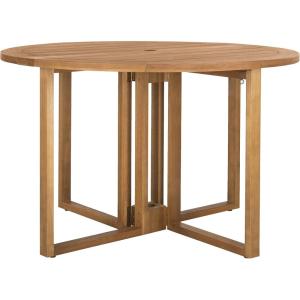 Safavieh PAT7036A Outdoor Collection Wales Round 47.24″ Dining Table, Teak