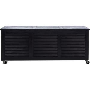 Safavieh PAT7038A Outdoor Collection Elina Teak 47.2″ Cushion Deck Box(Black)