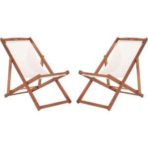 Safavieh PAT7040A SET2 Outdoor Collection Loren Teak(Natural / Beige)