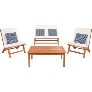 Safavieh PAT7044A Collection Chaston Teak(Natural/Beige Stripe)