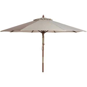 Safavieh PAT8009A Collection Cannes Beige 9Ft Wooden Outdoor Umbrella, 9-Foot(Beige)