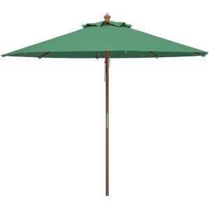 Safavieh PAT8009A Collection Cannes Beige 9Ft Wooden Outdoor Umbrella, 9-Foot(Hunter Green)